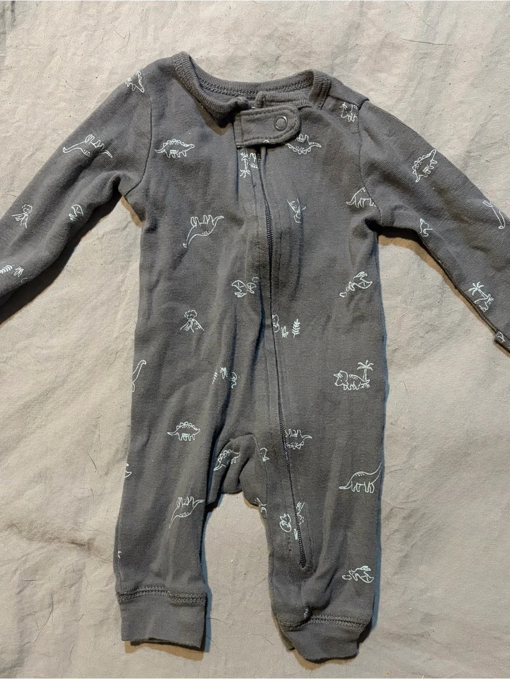 Stack of Newborn Sleepwear - Navy, Gray, White, Green